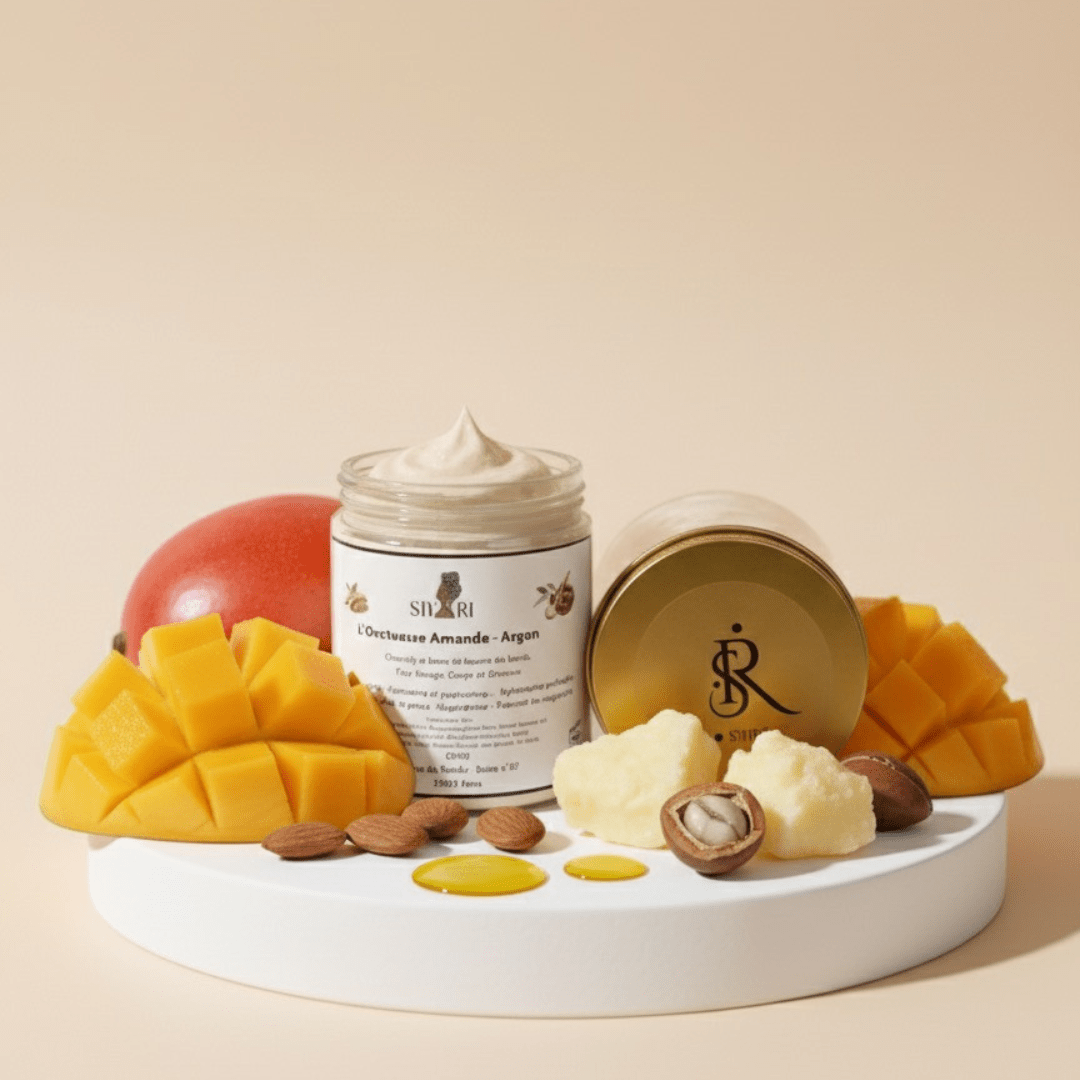 Les Bienfaits de la Chantilly Onctueuse Amande -Argan au beurre de Karité, Mangue et aux huiles végétales d'Amande douce et d'Argan pure du Maroc - SIYIRI
