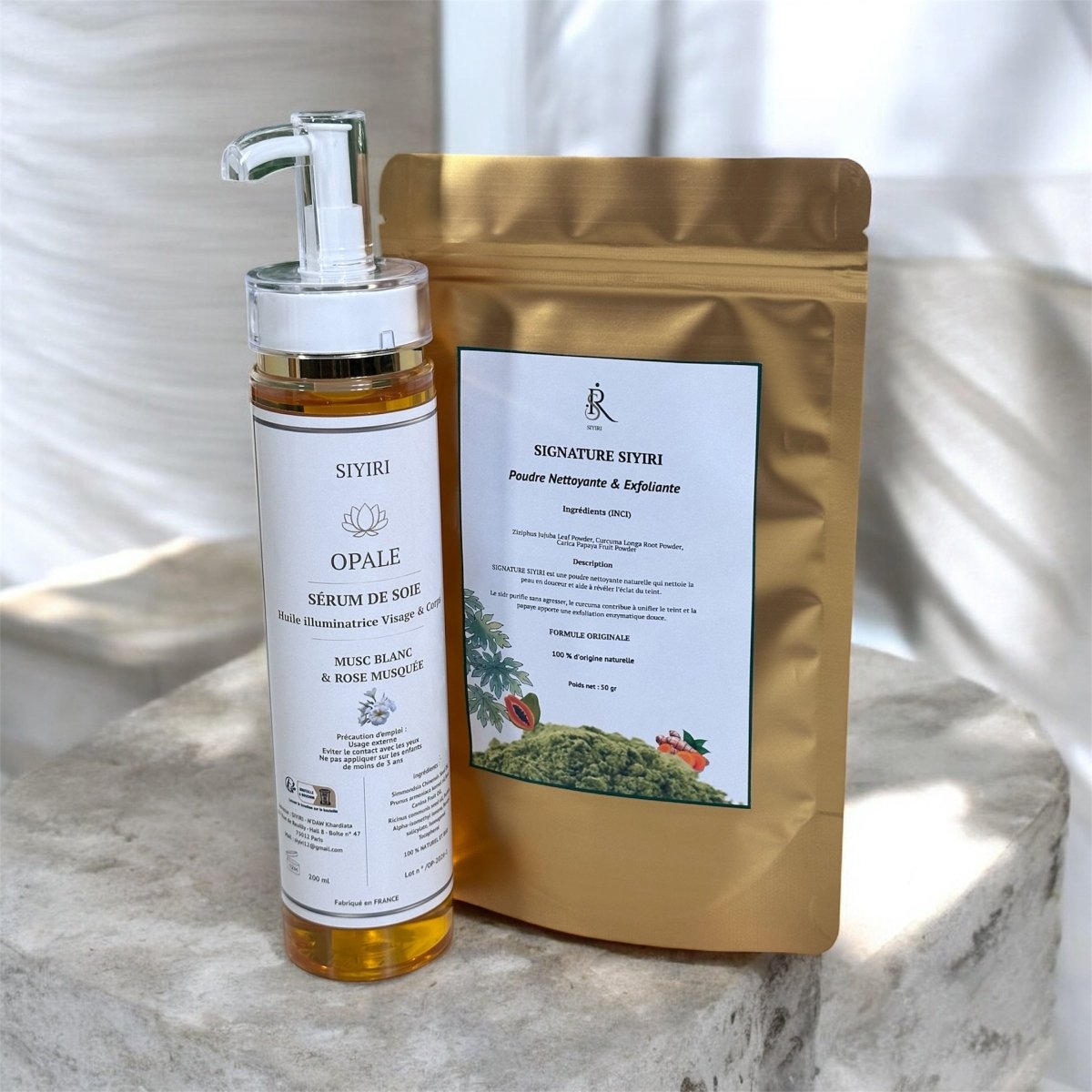 DUO SIGNATURE SIYIRI & SERUM DE SOIE OPALE | Rituel Teint Lumineux Naturel - SIYIRI