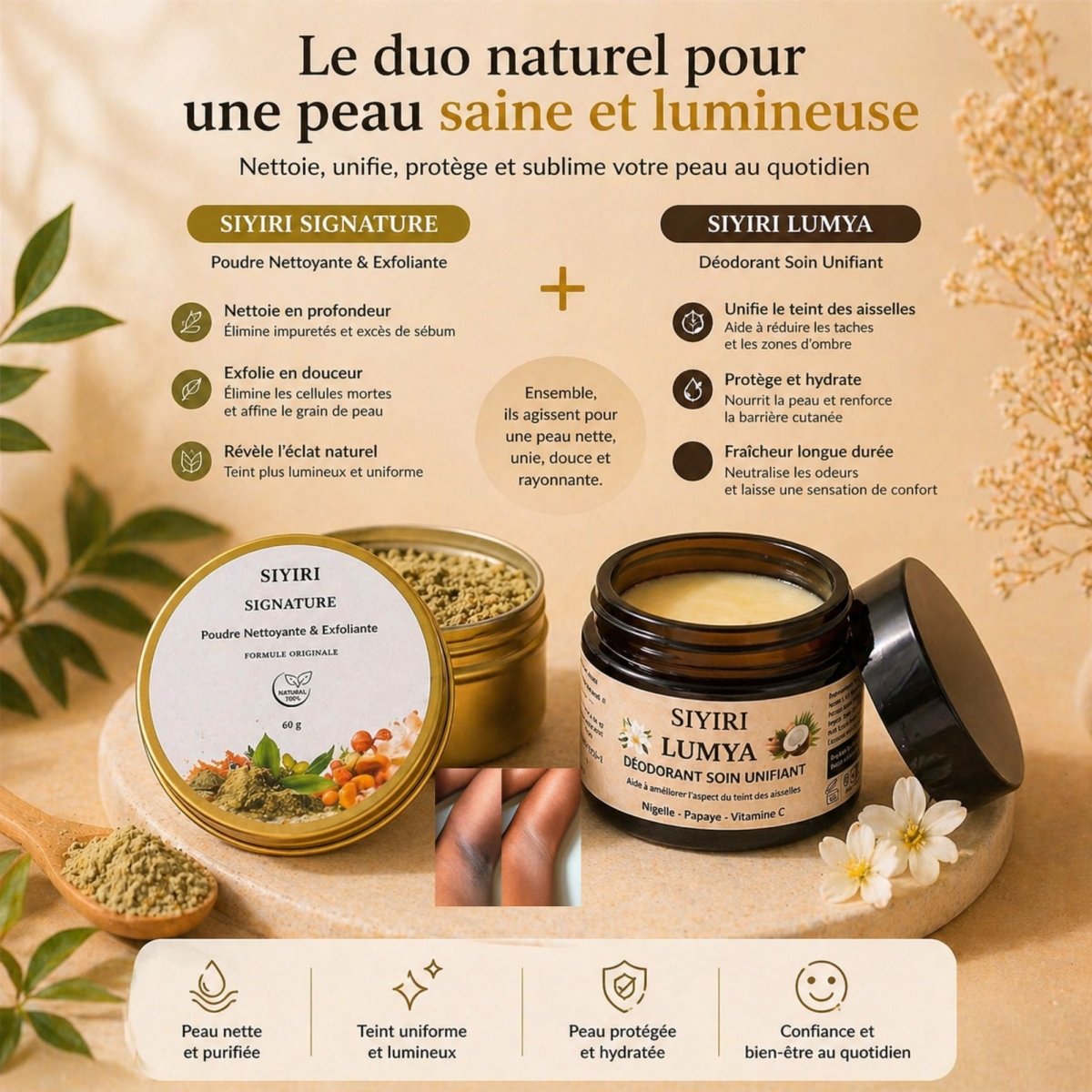 Gamme Aisselles & Visage Naturelle - Peau Nette & Uniforme / SIYIRI - SIYIRI