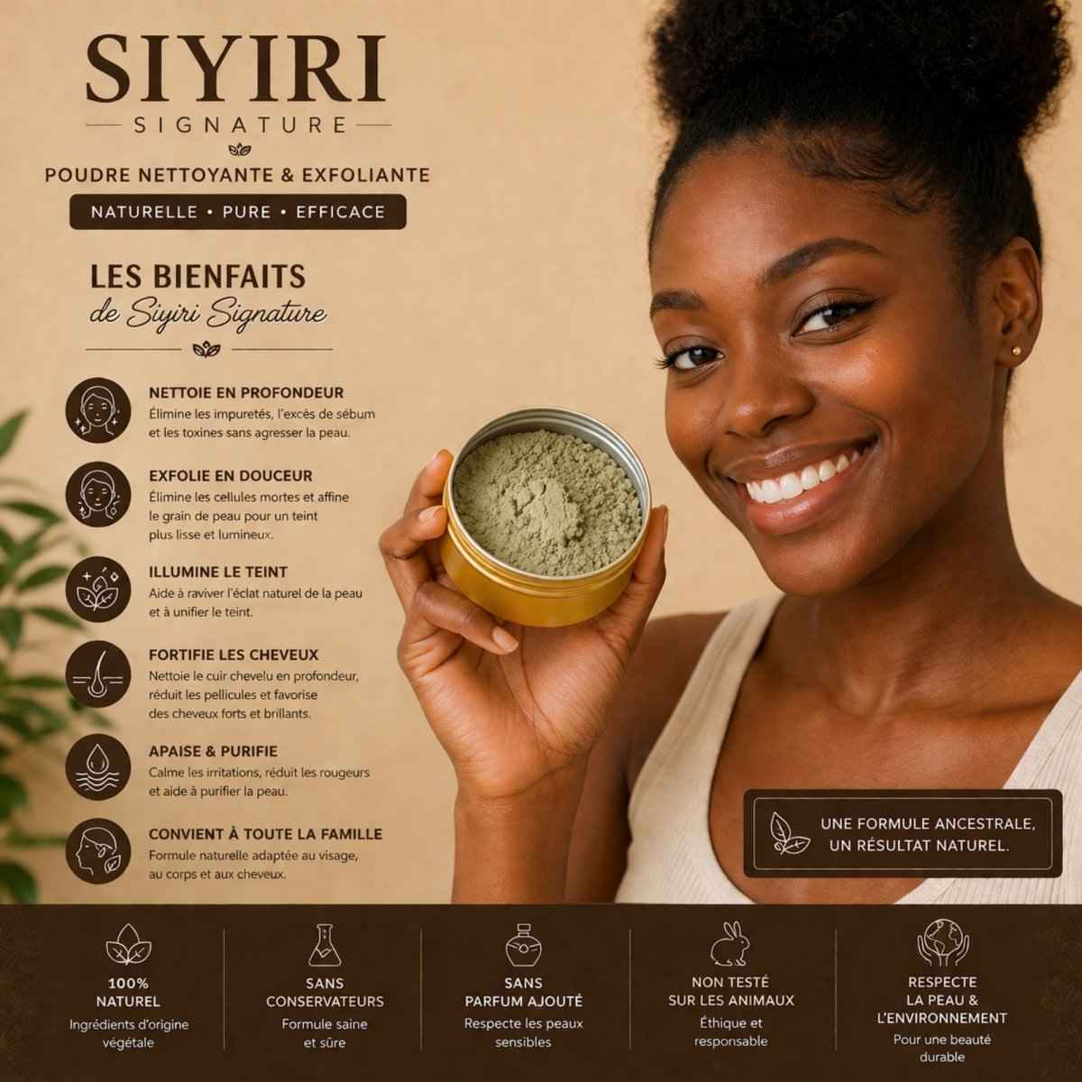 SIYIRI SIGNATURE - Poudre Nettoyante Visage  Eclat & Imperfections / SIYIRI (30 soins) (Copie)